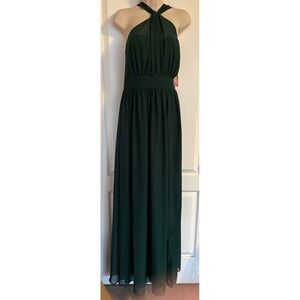 Birdy Grey Kiko Emerald Green Halter Maxi Formal Dress Medium NEW Bridesmaid